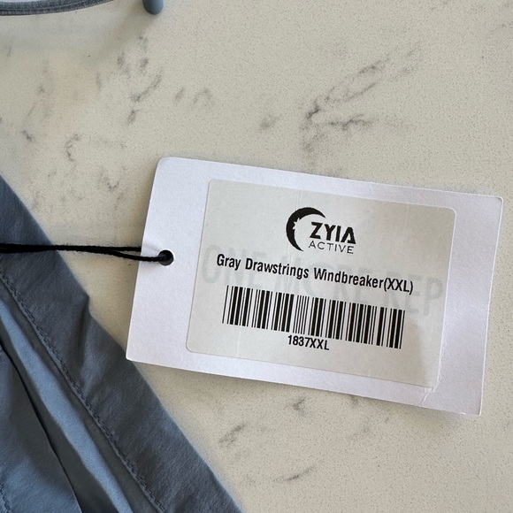 ZYIA Active Drawstring Gray Windbreaker NWT - Picture 11 of 12